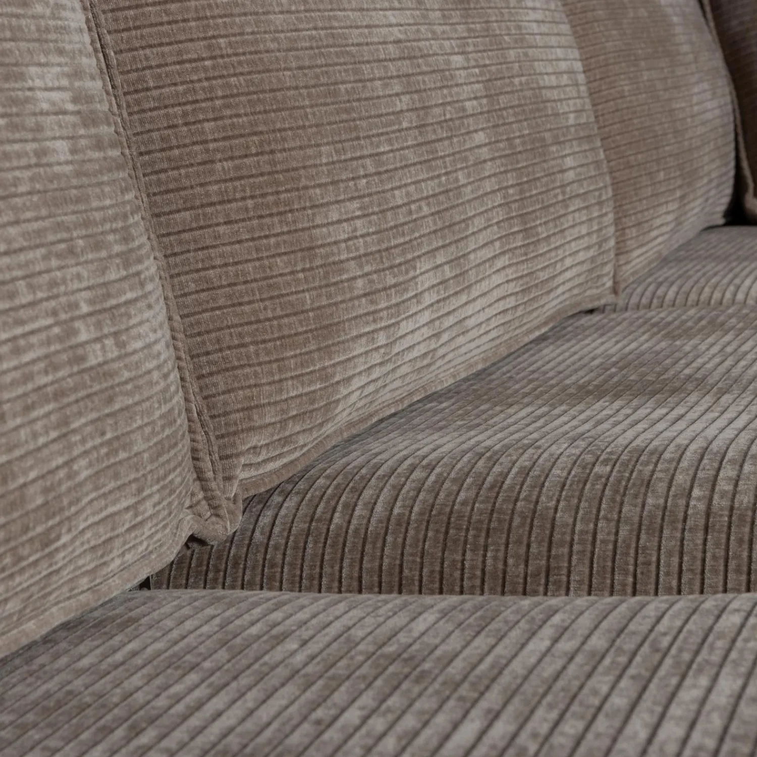 New WOOOD Hajo hoekbank rechts ribstof Taupe