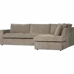 Sale WOOOD Hajo hoekbank rechts ribstof clay Kleigrijs