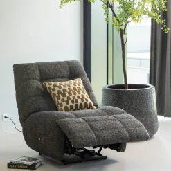 Online WOOOD Hein relaxfauteuil elektrisch antraciet/bruin melange Antraciet melange