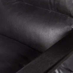 WOOOD Houston fauteuil echt leer Zwart