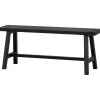 Clearance WOOOD Imme bankje hout zwart 110 cm