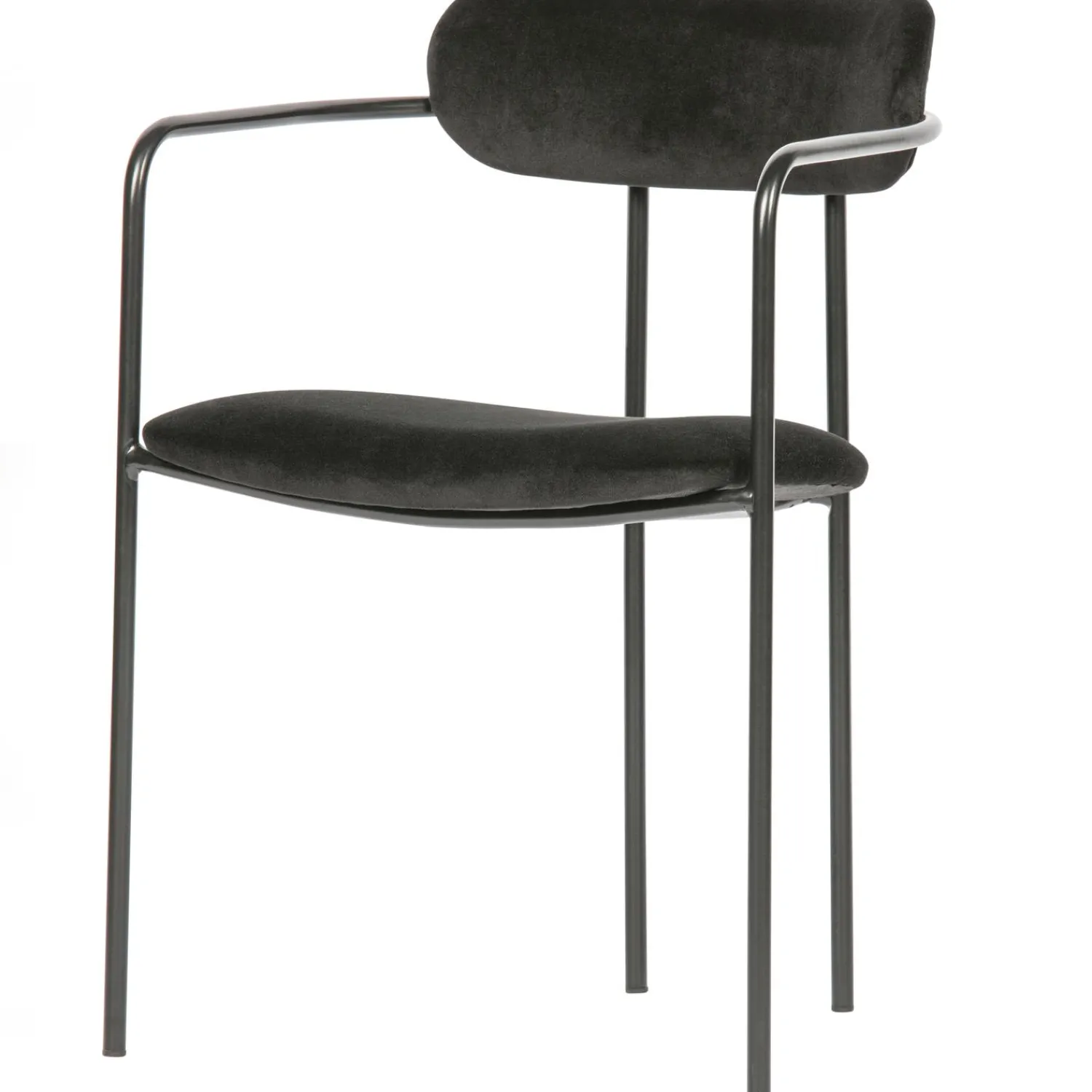 WOOOD Ivy eetkamerstoel velvet zwart