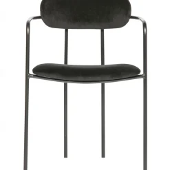 WOOOD Ivy eetkamerstoel velvet zwart