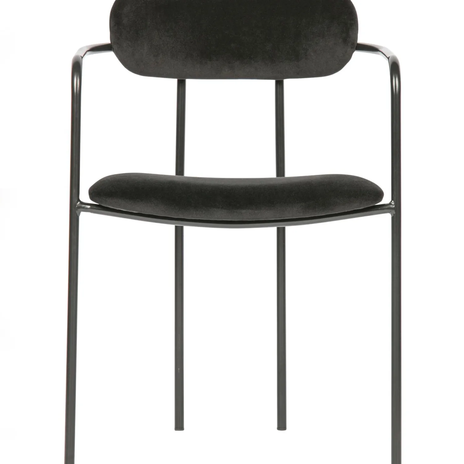 WOOOD Ivy eetkamerstoel velvet zwart