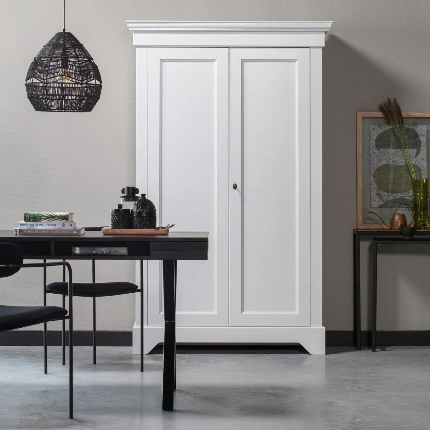 WOOOD Ivy eetkamerstoel velvet zwart