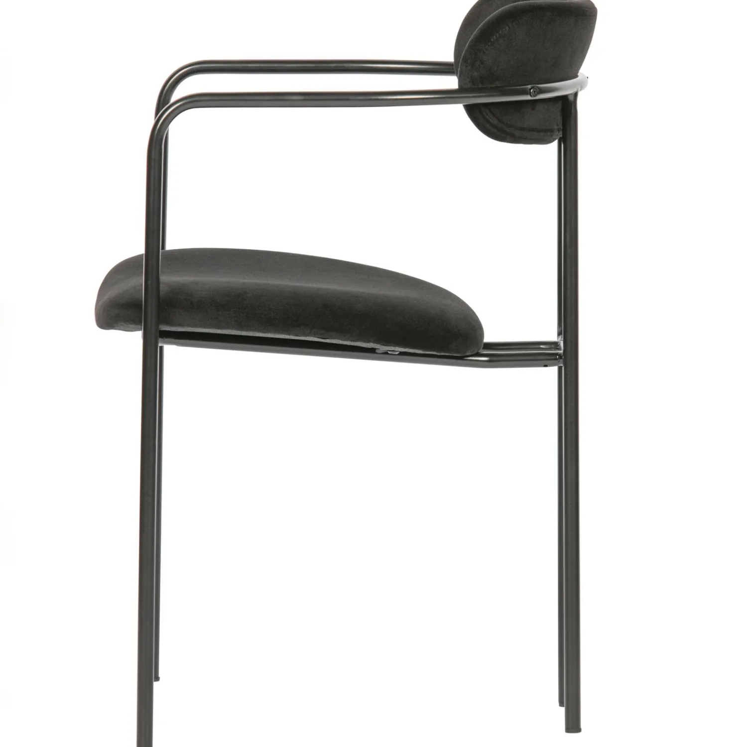 WOOOD Ivy eetkamerstoel velvet zwart