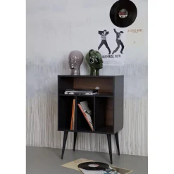 New WOOOD James kastje zwart/walnoot