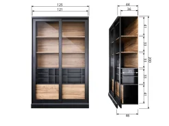 Clearance WOOOD James vitrinekast zwart/walnoot