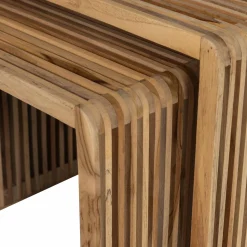 Online WOOOD Jasmijn bijzettafel recycled teak naturel - set van 2