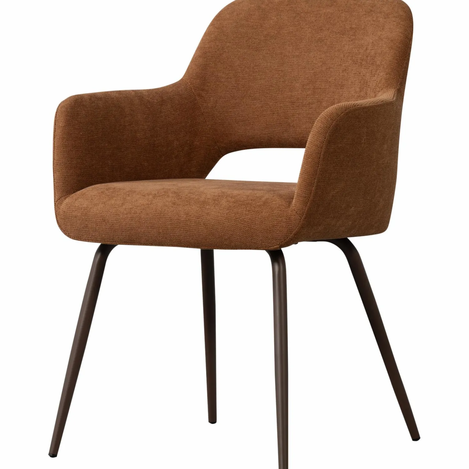 WOOOD Jenny eetkamerstoel geweven stof Bruin