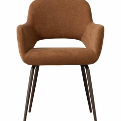 WOOOD Jenny eetkamerstoel geweven stof Bruin