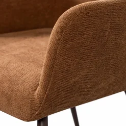 WOOOD Jenny eetkamerstoel geweven stof Bruin