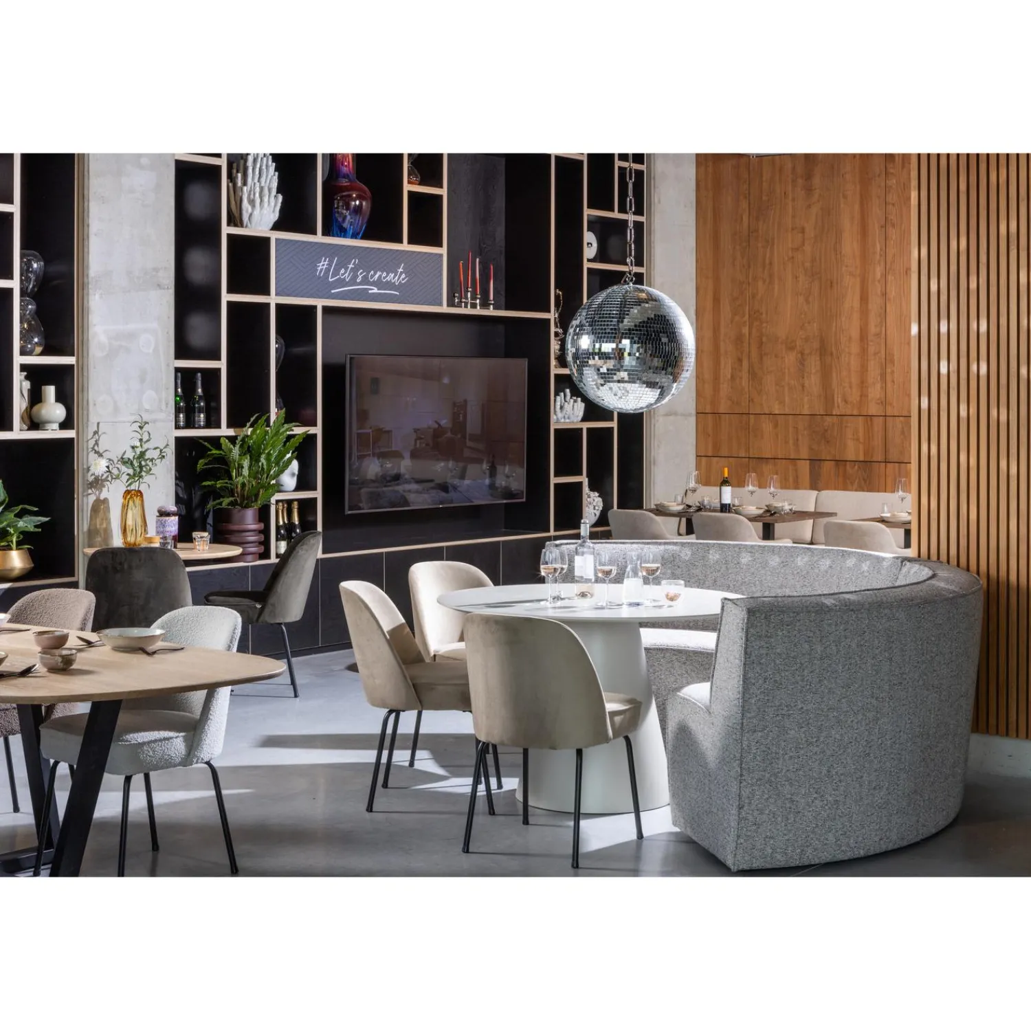 Outlet WOOOD Jorre eettafel ø120 cm mdf Antiek beige