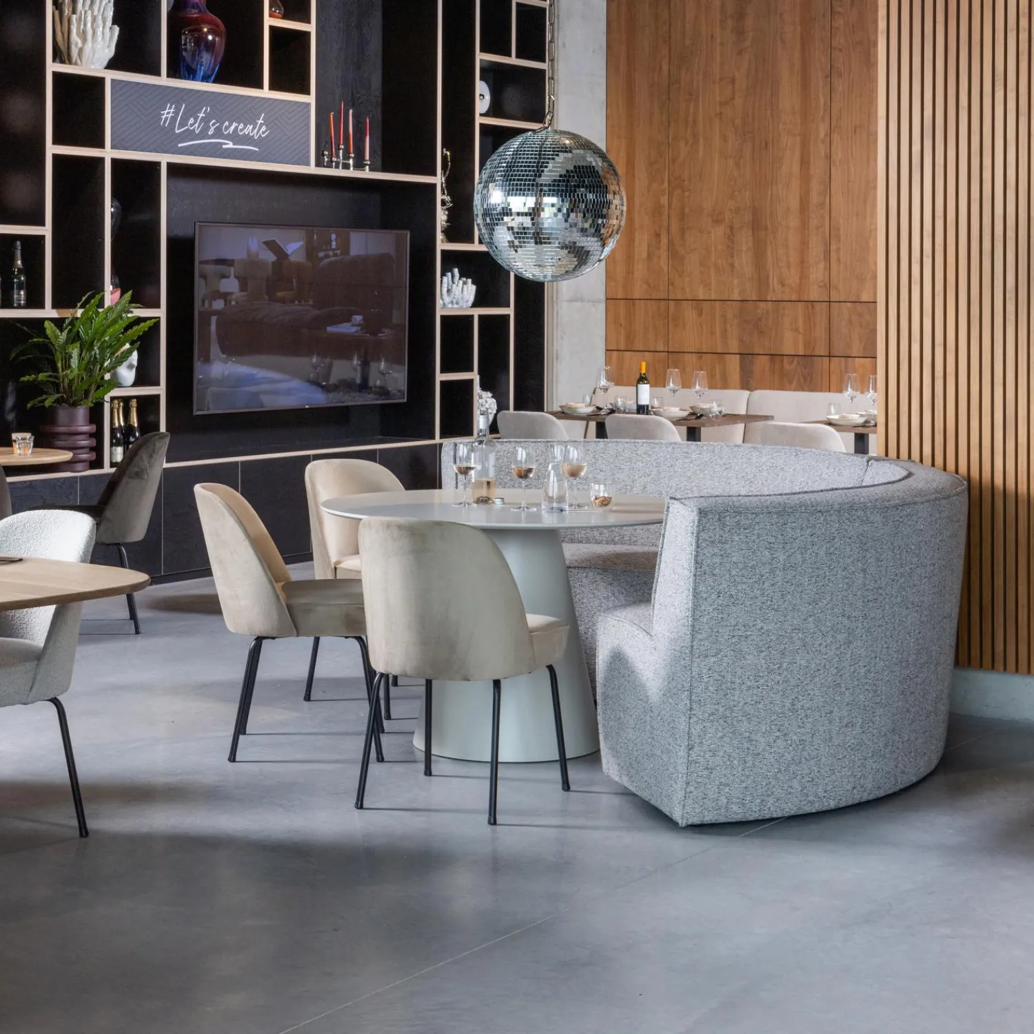 Outlet WOOOD Jorre eettafel ø120 cm mdf Antiek beige