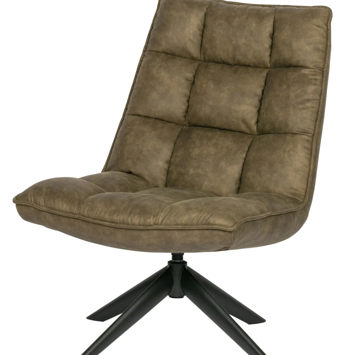 Sale WOOOD Jouke draaifauteuil leerlook Groen