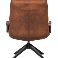 Discount WOOOD Jouke draaifauteuil met armleuning leerlook cognac
