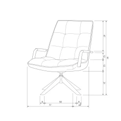 Discount WOOOD Jouke draaifauteuil met armleuning leerlook cognac