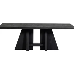 Discount WOOOD Kean eettafel met middenpoot mango zwart 220x100 cm
