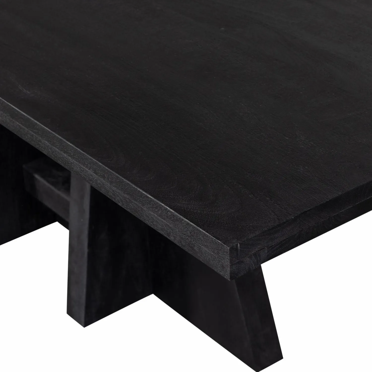 Discount WOOOD Kean eettafel met middenpoot mango zwart 220x100 cm
