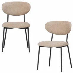 Clearance WOOOD Kjeld eetkamerstoel chenille structuur Naturel