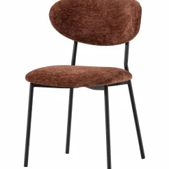 Hot WOOOD Kjeld eetkamerstoel chenille structuur Bruin