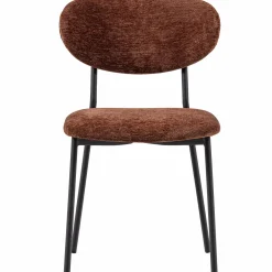 Hot WOOOD Kjeld eetkamerstoel chenille structuur Bruin