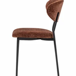 Hot WOOOD Kjeld eetkamerstoel chenille structuur Bruin