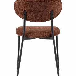 Hot WOOOD Kjeld eetkamerstoel chenille structuur Bruin