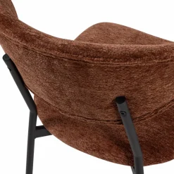 Hot WOOOD Kjeld eetkamerstoel chenille structuur Bruin