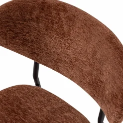 Hot WOOOD Kjeld eetkamerstoel chenille structuur Bruin