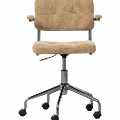 Discount WOOOD Kova bureaustoel geweven ribstof donker zand