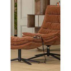 Online WOOOD Kube draaifauteuil met hocker Bruin