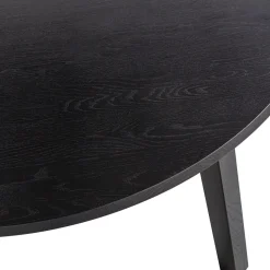 Sale WOOOD Lange Jan uitschuifbare eettafel rond eiken Blacknight