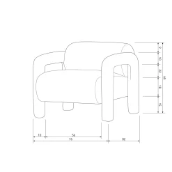 Discount WOOOD Lenny fauteuil in grove textuur Zand