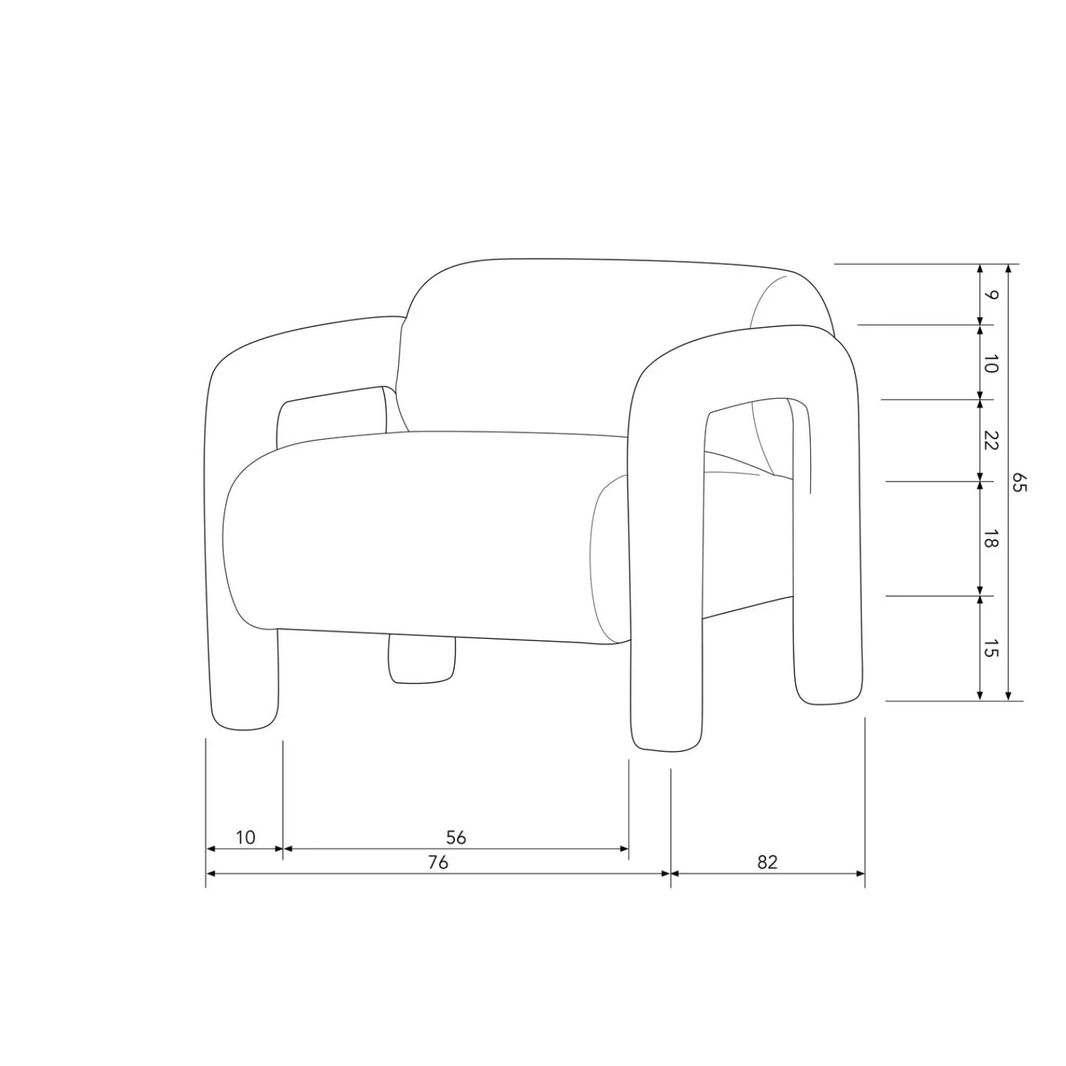 Clearance WOOOD Lenny fauteuil in grove textuur Goud/geel