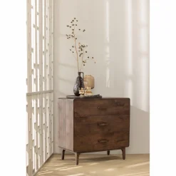 Outlet WOOOD Liya ladekast mango hout donkerbruin