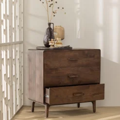 Outlet WOOOD Liya ladekast mango hout donkerbruin