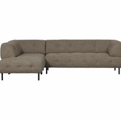 New WOOOD Lloyd hoekbank links grof geweven Donkerbruin melange