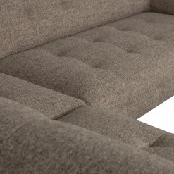 New WOOOD Lloyd hoekbank links grof geweven Donkerbruin melange