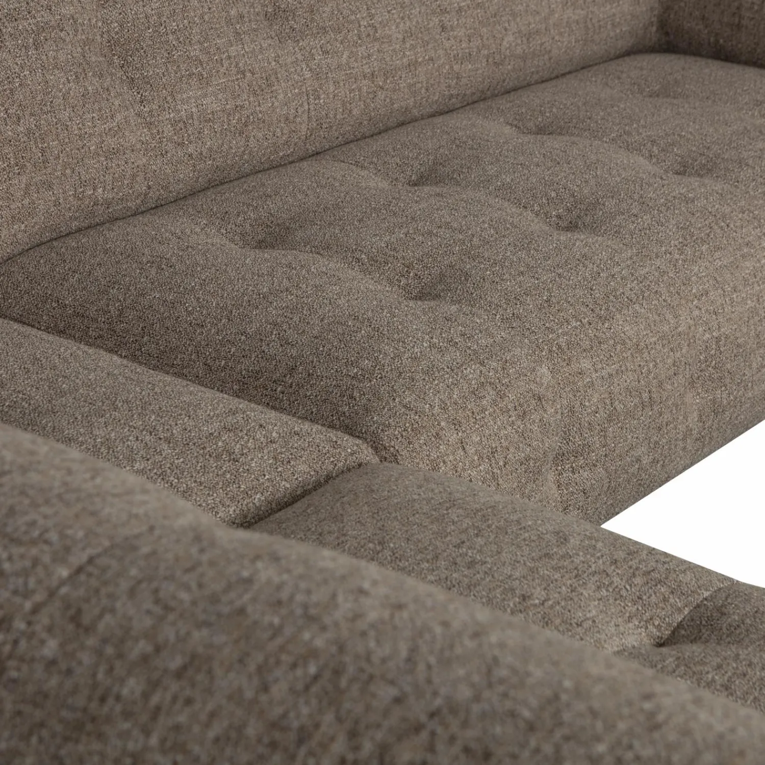 New WOOOD Lloyd hoekbank links grof geweven Donkerbruin melange