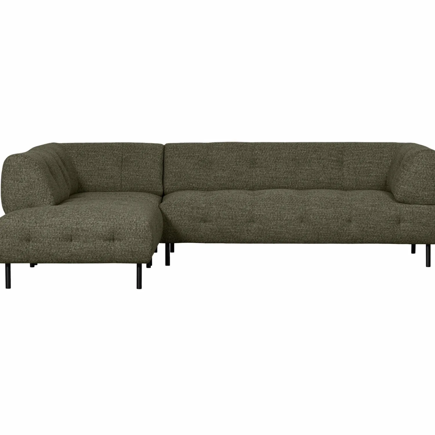 Sale WOOOD Lloyd hoekbank links grof geweven Groen melange