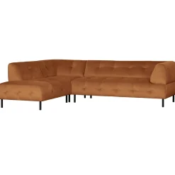 New WOOOD Lloyd hoekbank links velvet Kaneel