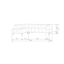 Online WOOOD Lloyd hoekbank links velvet Waterplant