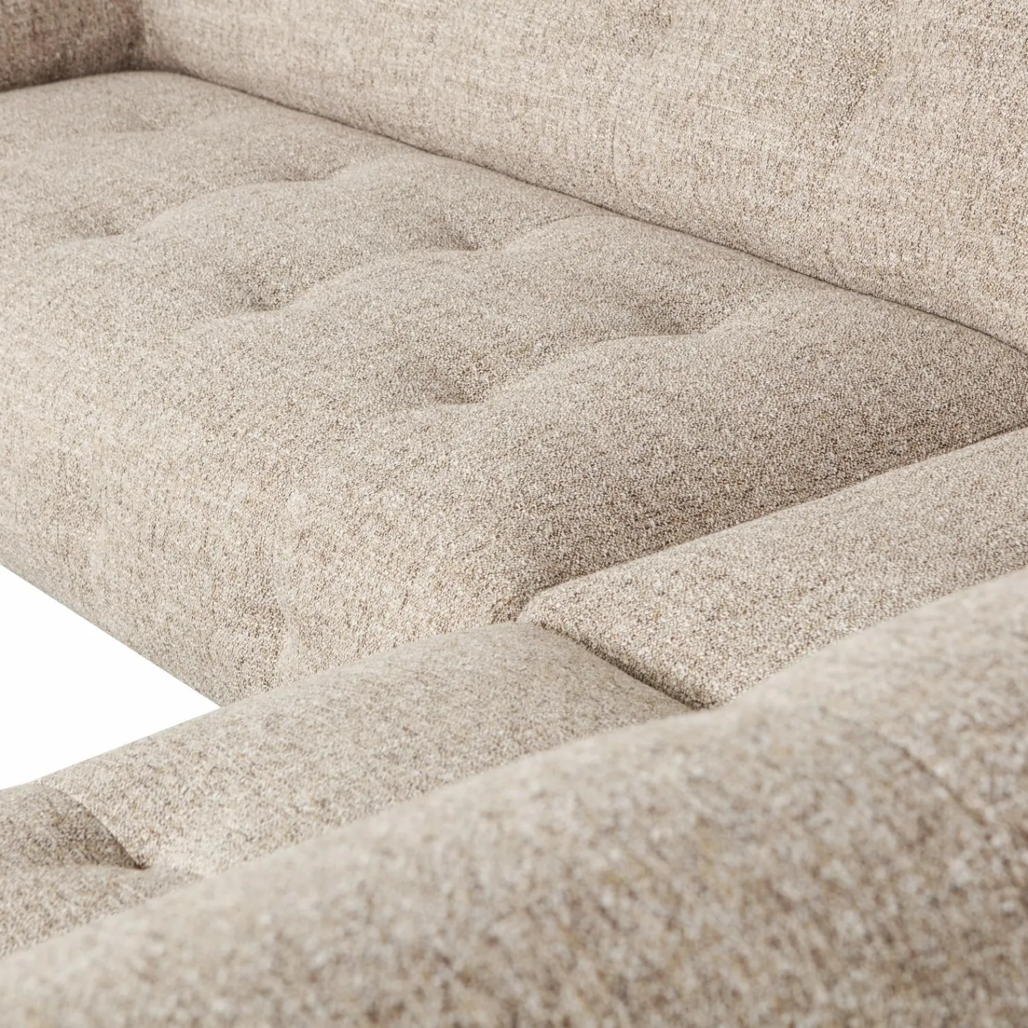 Hot WOOOD Lloyd hoekbank rechts grof geweven Naturel melange