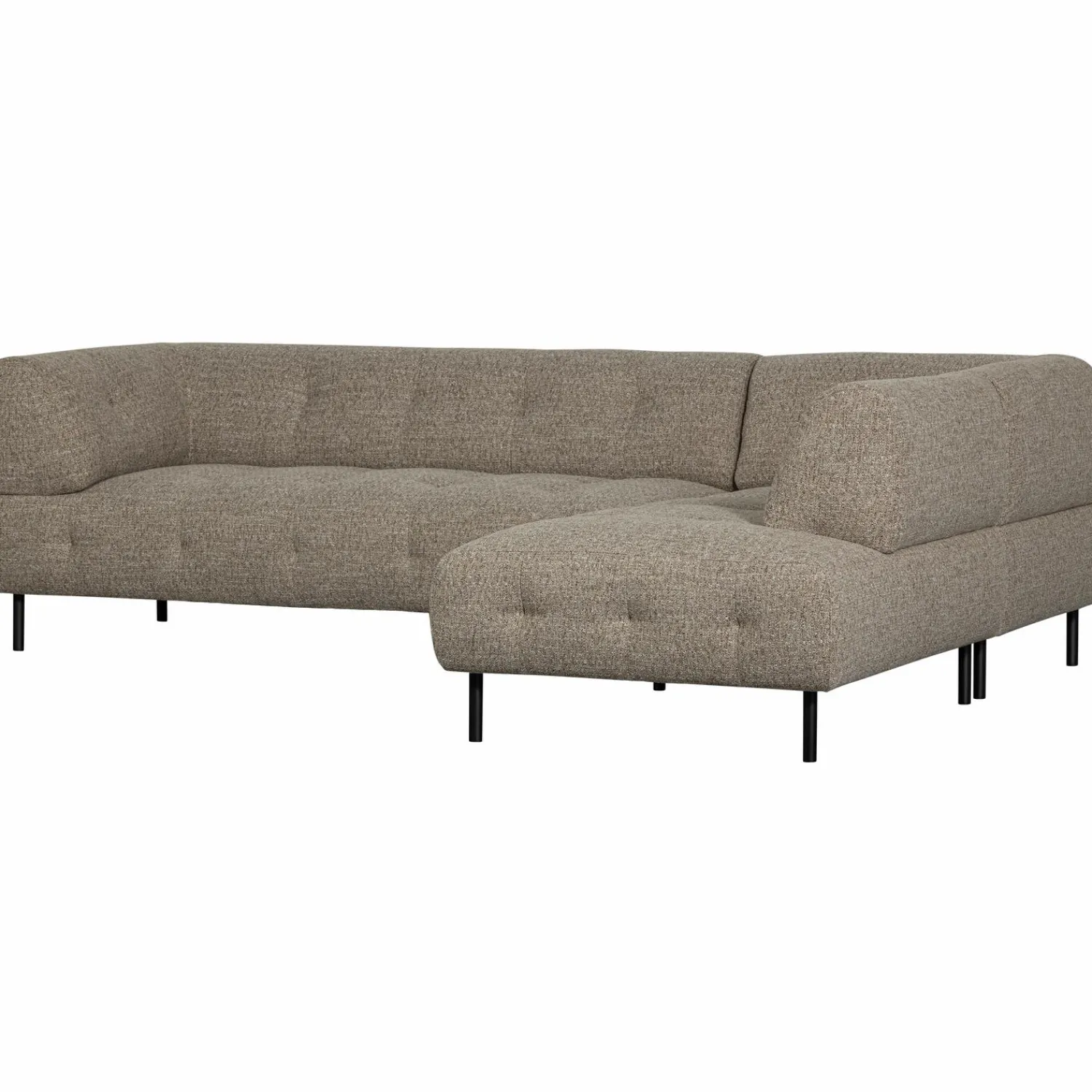 WOOOD Lloyd hoekbank rechts grof geweven Bruin melange