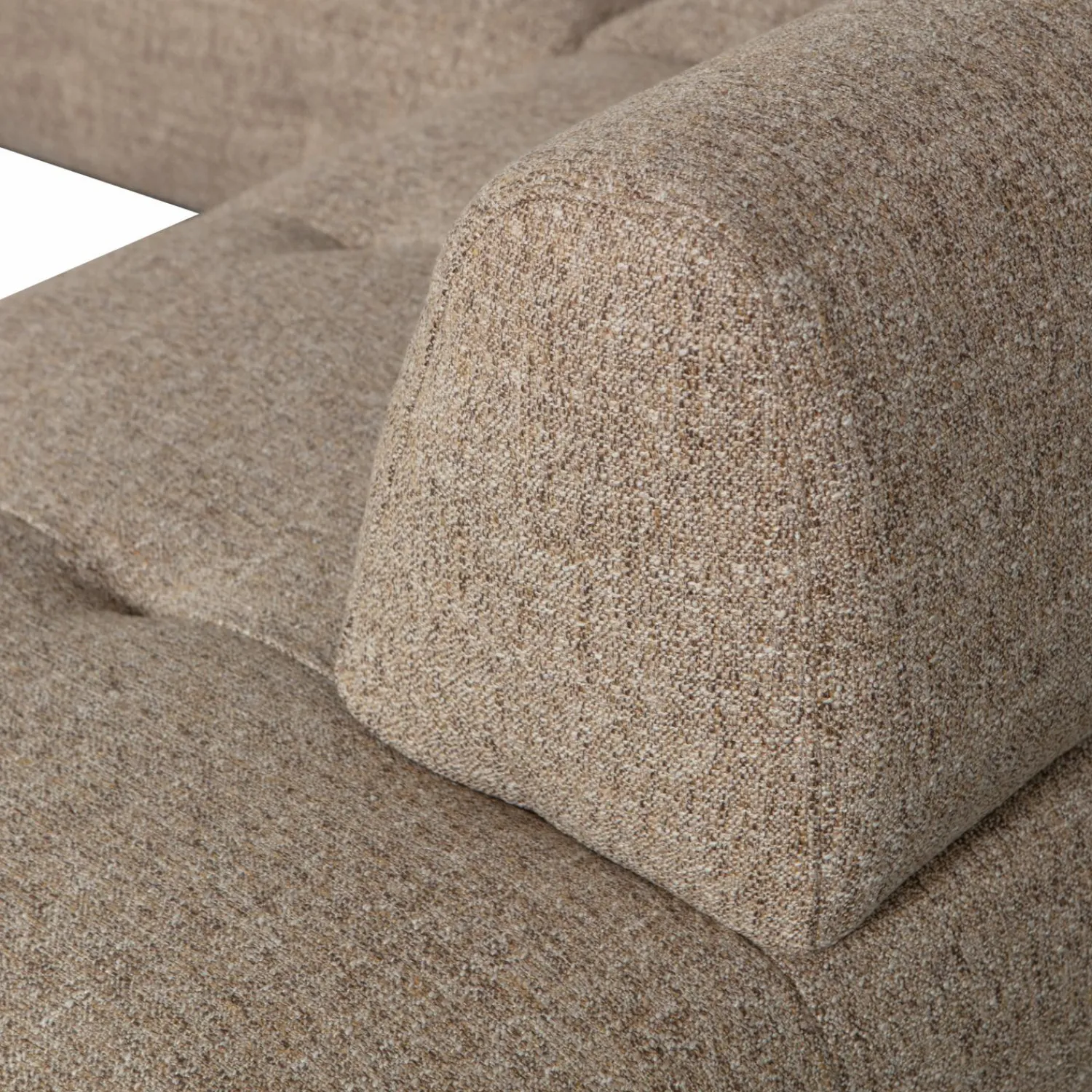 WOOOD Lloyd hoekbank rechts grof geweven Bruin melange