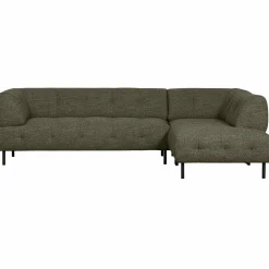Hot WOOOD Lloyd hoekbank rechts grof geweven Groen melange