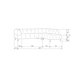 WOOOD Lloyd hoekbank rechts velvet Waterplant