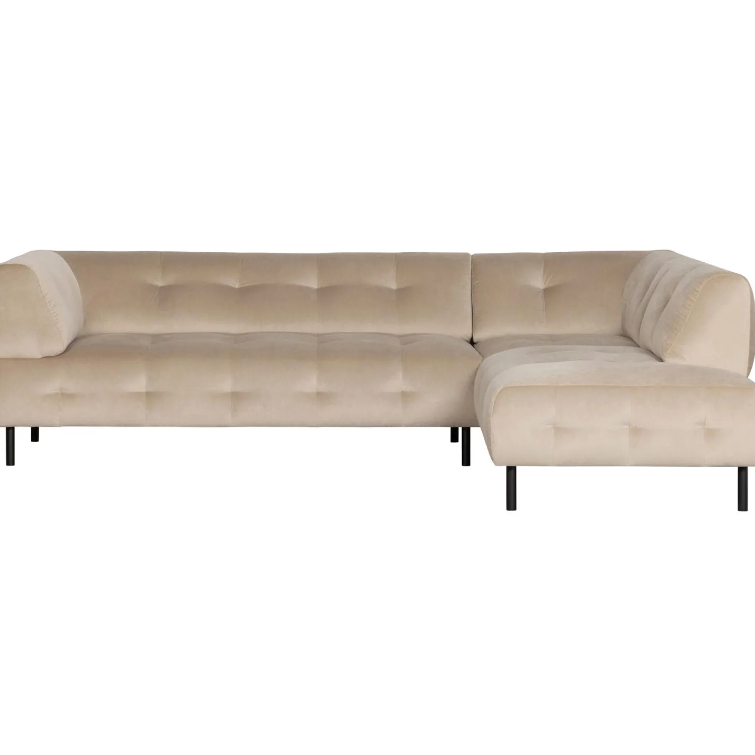 Outlet WOOOD Lloyd hoekbank rechts velvet Zeezout