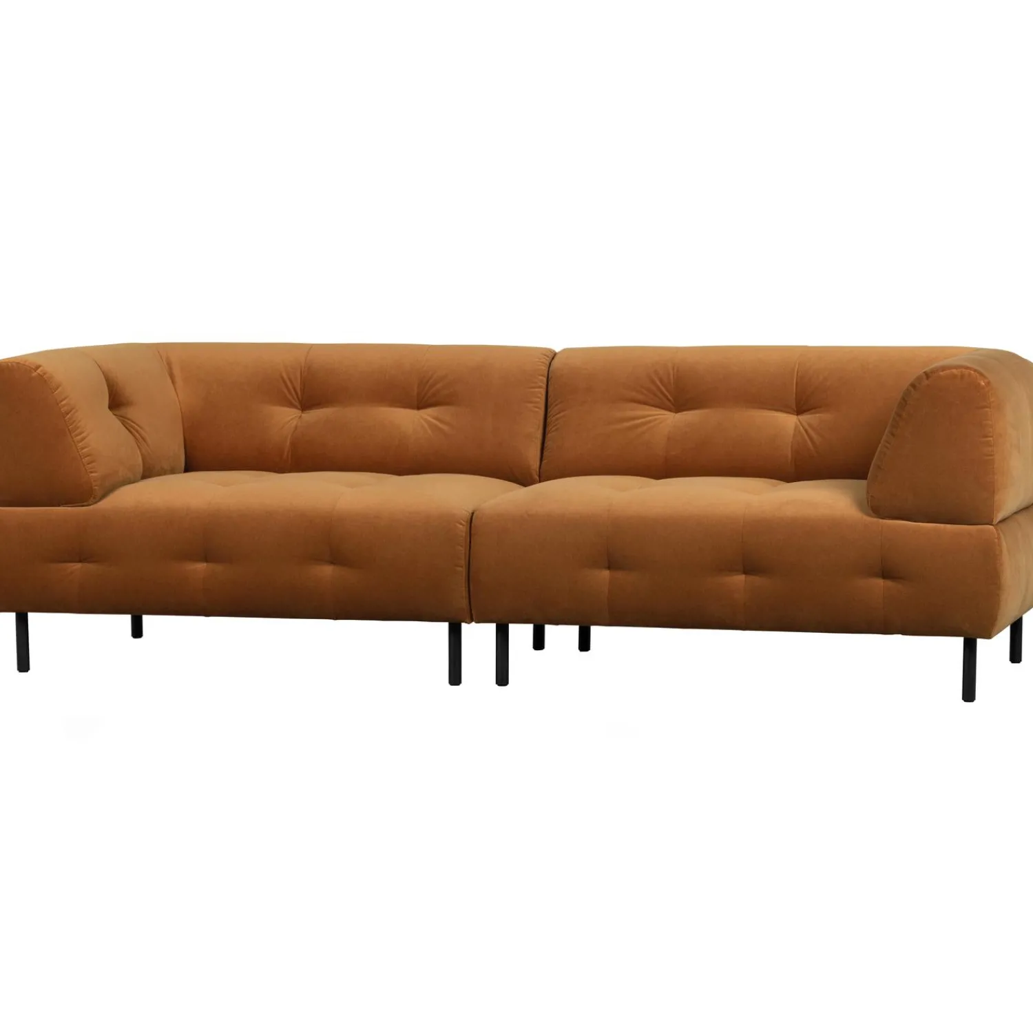 Best WOOOD Lloyd 4-zits bank velvet Kaneel